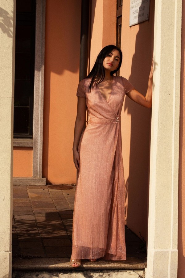 Rosa shiny blush dress